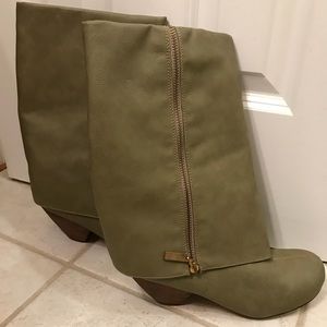 NEVER WORN out of box Sage Green Slouchy boots